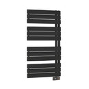 Scaldasalviette elettrico con doghe piatte Asimmetrico 500W - Nero RAL 9005 OPACO