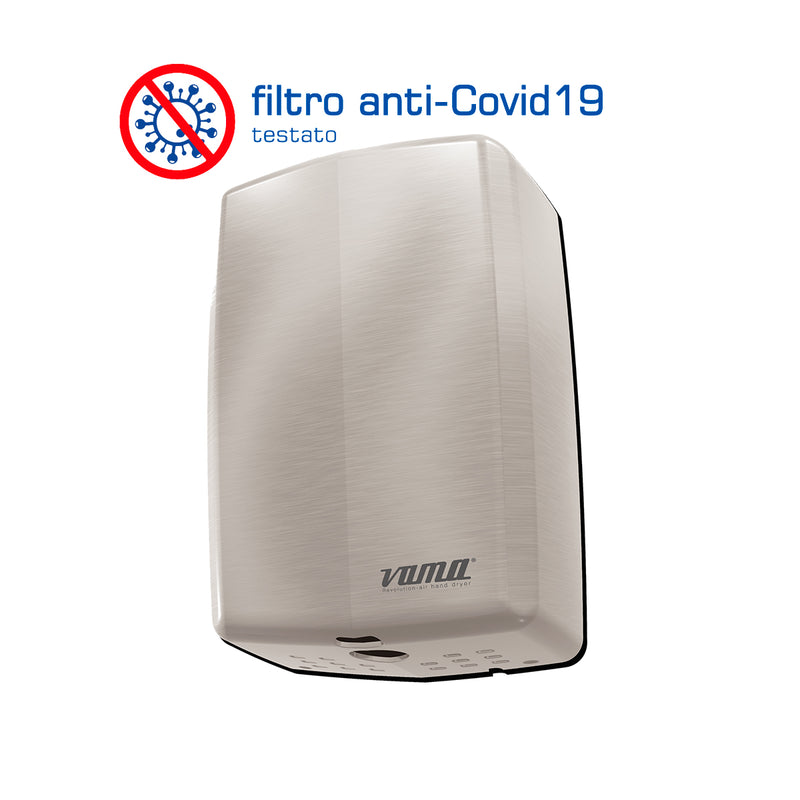 Asciugamani elettrico con Fotocellula e filtro Anti-Covid 1000W ECO - JET - ABS Satinato