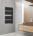 Scaldasalviette elettrico con doghe piatte Asimmetrico 500W - Nero RAL 9005 OPACO