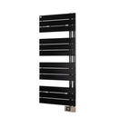 Scaldasalviette elettrico con doghe piatte Asimmetrico 500W - Nero RAL 9005 OPACO