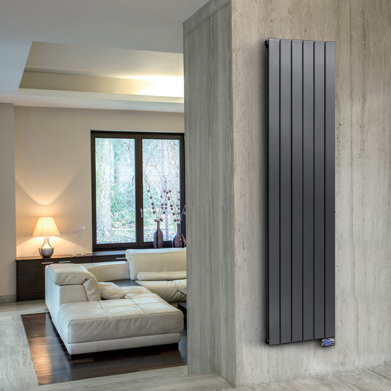 Radiatore elettrico verticale a inerzia fluida Ramada 1500W con Controllo Digitale - Grigio Antracite