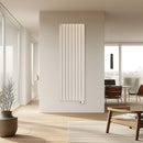 Radiatore elettrico verticale a inerzia fluida Ramada 1500W con Controllo Digitale - Bianco 9010