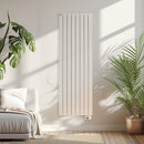 Radiatore elettrico verticale a inerzia fluida Ramada 1500W con Controllo Digitale - Bianco 9010