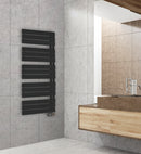 Scaldasalviette elettrico con doghe piatte Asimmetrico 750W - Nero RAL 9005 OPACO