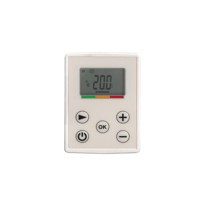 particolare del termostato digitale programmabile in modo semplice e veloce, per ottenere il massimo dell'efficienza dal tuo termosifone elettrico.
