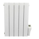 Radiatore elettrico in alluminio ad inerzia fluida KIVA 900W dotato di termostato digitale programmabile.